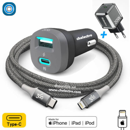 Pack duo chargeurs iPhone