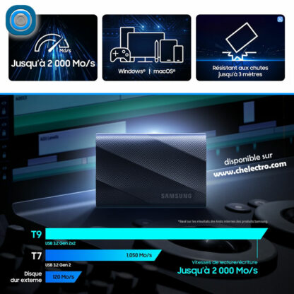 Disque SSD Samsung T9 - 1To – Image 3